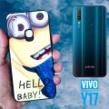 For vivo Y17 Luxurious Toughened Glass Back Case Cover - Phone.