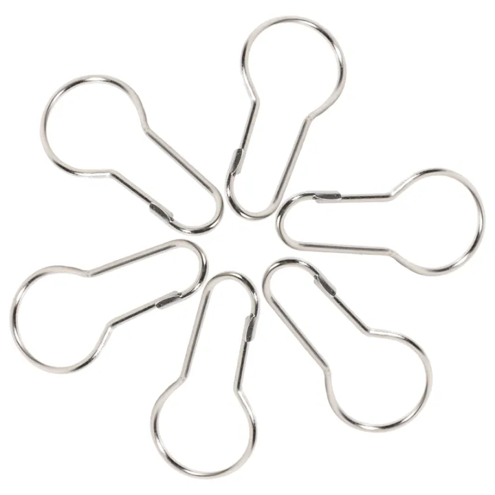 Lot%20of%20100%20iron%20Shower%20Curtain%20Hooks%20Rings%20Pear%20Clips%20-%20Image%205