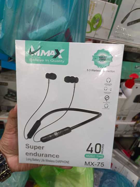 Maxx BX75 Magnetic Super Endurance Long Battery Life Wireless Neckband ...
