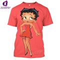 【Alien Alien】 Men/Women 3D Print T Shirt Cartoon Anime Betty Boop-S Gril Short-Sleeved Plluover Sports Summer Casual Student Top Shirt 04.