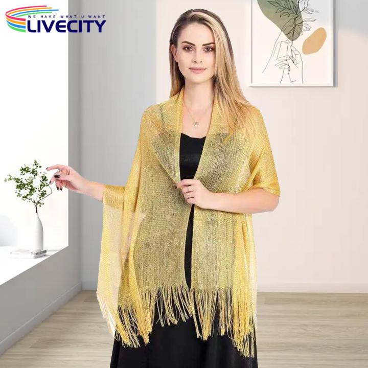 Lady%20Dress%20Shawl%20Long%20Tassel%20Shirt%20Dress%20Matching%20Party%20Shawl%20-%20Image%203
