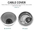 PC computer stainless steel 50 mm diameter Desk grommet cable hole cover.