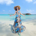 Beach Dress Women's Thailand Phuket Beach Vacation Bohemian Dress Chiffon Slim Fit Suspender Dress Summer.