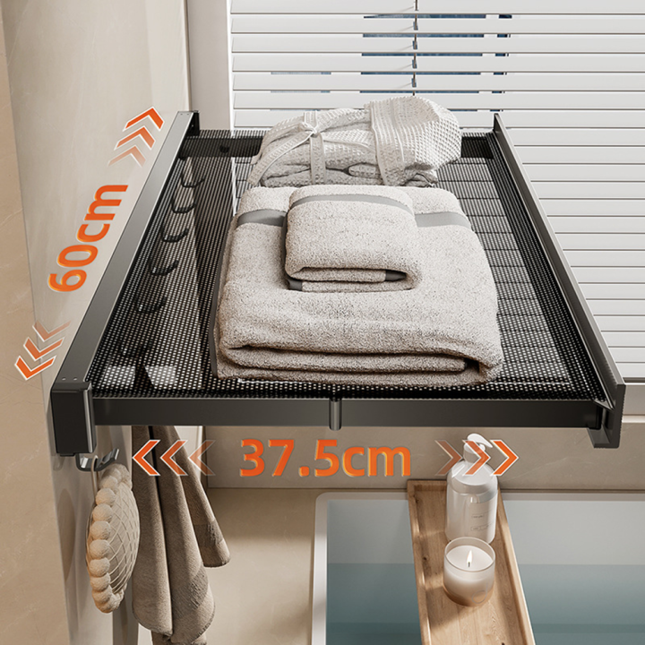 Adjustable%20Clothes%20Rack%20Stylish%20Lightweight%20Wall-mounted%20Hat%20Rack%20Compact%20Foldable%20Rack%20for%20Bathroom%20Storage%20Balcony%20Organizer%20-%20Image%204