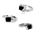 Super cool black onyx stainless steel onyx stone men Ring.