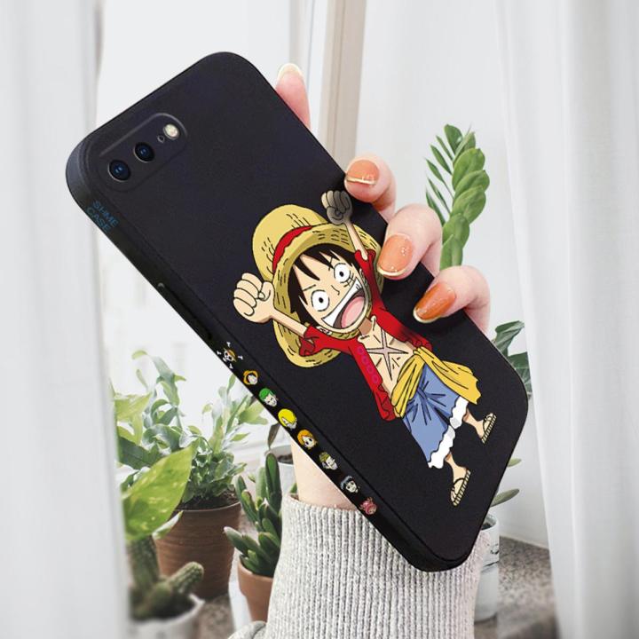 AMORVOR for iPhone 7 8 Plus Back Cover Anime One-Piece Luffy Side design Soft Case Liquid Silicone Phone Cases