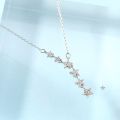 Silver color necklace ladies elegant chain necklace fashion stars tassel sterling silver jewelry round r necklace.