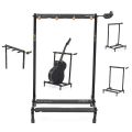 Multiple guitar stand with attachable ukulele hanger (3 pieces capacity). 