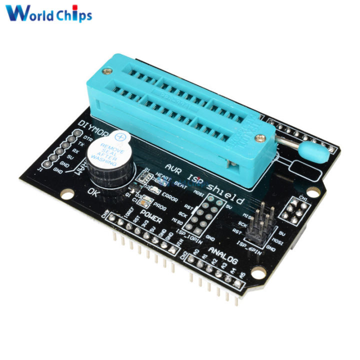 【The road to happiness Store】AVR ISP Shield Burning Bootloader Programmer Atmega328P Bootloader Module With Buzzer And LED Indicator for Arduino UNO R3