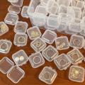 5PC/10PC Small Square Box With Lid Small Plastic Packaging Box Plastic Box Mini Clear Small Storage Case With Lid Stamp Earrings. 