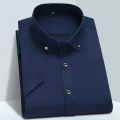 High Quality Non-ironing Mens Dress Shirt Short Sleeve New Solid Male Clothing Fit Business Shirts White Blue Navy Black Yyqwsj. 