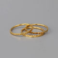 Chris April 316L texture ring gold stainless steel knuckle triple layer pinky ring for men. 