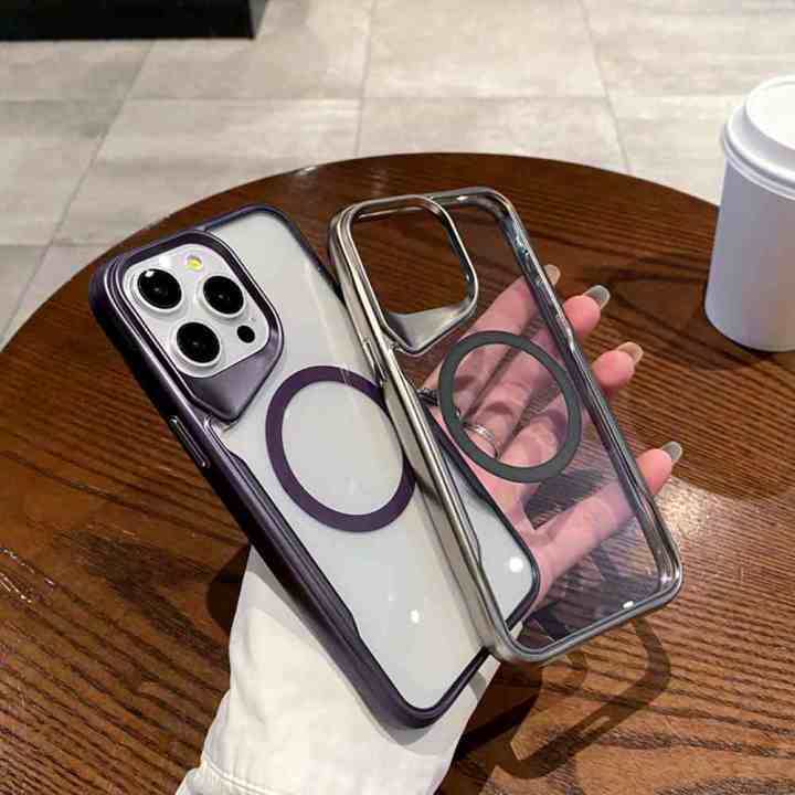 HODON%20Luxury%20Transparent%20Plating%20Magnetic%20Phone%20Cases%20For%20iPhone%2015%2014%2013%2012%2011%20Pro%20Max%2015%20Plus%20Magsafe%20Case%20Clear%20Wireless%20Charging%20Shockproof%20Back%20Cover%20-%20Image%202