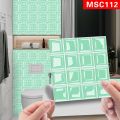 10Pcs 10X10cm Mosaic Tiles Paper Lifelike Wall Stickers Kitchen Bathroom Waterproof Self-Adhesive 3D Magic Pattern Wallpaper. 