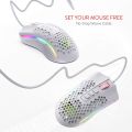 Redragon M808 Storm Lightweight RGB Gaming Mouse, 85g Ultralight Honeycomb Shell - 12,400 DPI Optical Sensor - 7 Programmable Buttons - Precise Registration - Super-Lite Cable - White. 