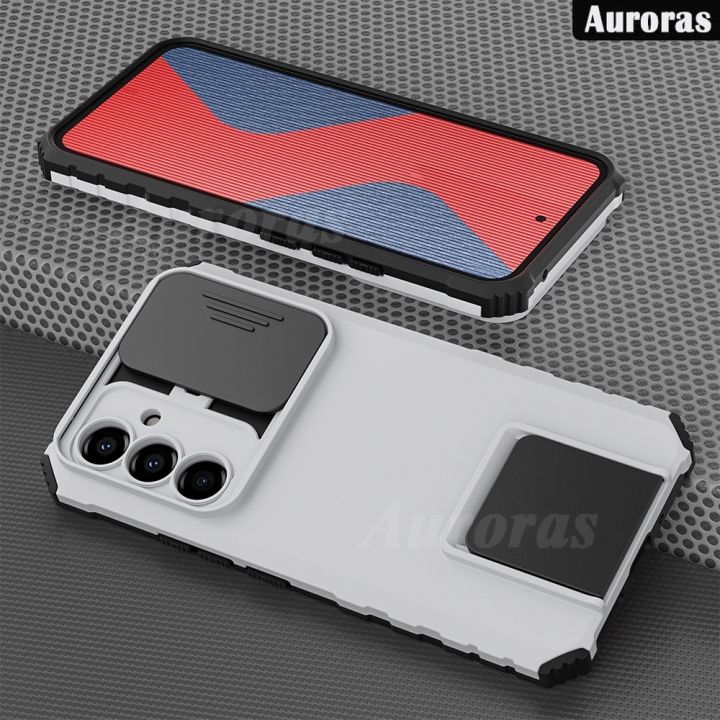 For Samsung Galaxy A25 5G Phone Case with Slide Armor Cover Slide Camera Protection PC Anti-Slippery Built-in stand Holder Back Cover for Samsung A25 Cover Casing HP
