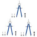 ARELENE 3X Professional Compass, Compass Geometry Set with Lock, Math and Precision Compass, Metal and Durable Tool (Blue). 
