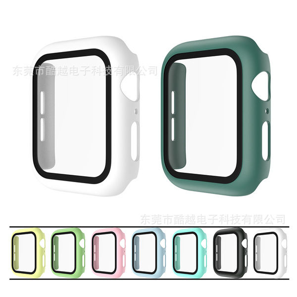 Apple Watch Case Tempered Glass Screen Protector- 38mm/40mm/41mm/42mm/44mm/45mm Apple Watch Case PC+tempered film Protector for Apple Watch