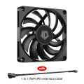 ID-COOLING 80mm PWM 800-3000RPM Mini ITX Black PC Case FAN Ultra-thin 10mm Thickness Temperature Controlled Cooling Ventilator.