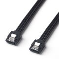 2 Pcs 50CM SATA 3.0 III SATA3 7Pin Data Cable 6Gb/S SSD Cables HDD Hard Disk Data Cord with Nylon Sleeved Premium Version (Black & Red).