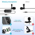 MAMEN 3.5mm Plug Lavalier Microphone with 8m Long Cable for Camera Smartphone Laptop Interview Vlog Recording Microphone. 