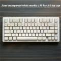 Semi-transparent marble 140-key SA keyboard keycaps, custom keycaps, simple, white keycaps, mechanical keyboard accessories. 
