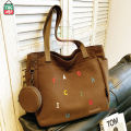 TAG Lifestyle Exclusive Design embroidery Canvas Tote Bag, Fashionable Top Handle With four Outside Pockets Trendy Fashionable Tote Bag for University, College Students Girls And Women.