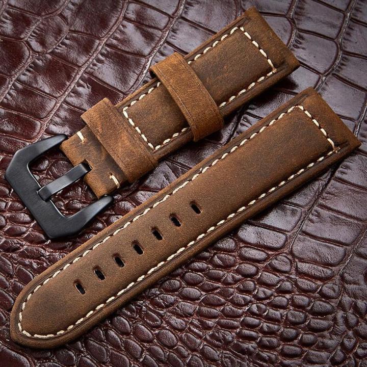 Leather 20mm 22mm 24mm watch straps For Samsung Galaxy 46mm 42mm S3 Watch Band For Huami Amazfit Straps