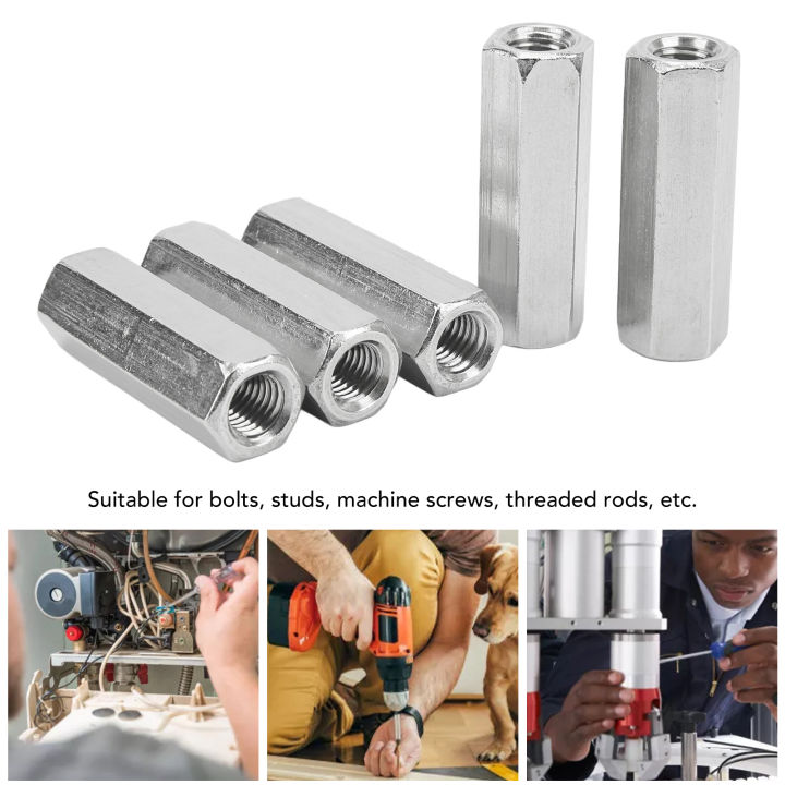 Threaded%20Rod%20Connector,%2060mm%20Length%205%20Pcs%20Hex%20Coupling%20Nut%20Sturdy%20304%20Stainless%20Steel%20Silver%20for%20Indoor%20Outdoor%20-%20Image%205