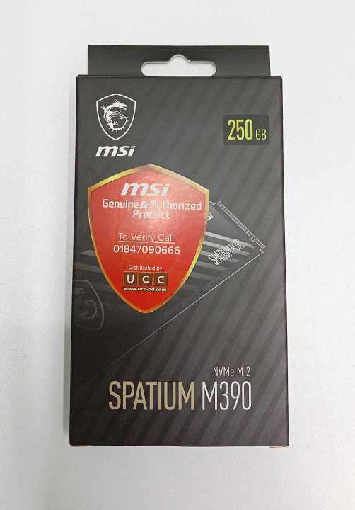 MSI SPATIUM M390 NVMe 250GB 2280 PCIe SSD For Laptop Desktop