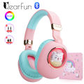 Cute Cat Ear kids Headphones With Mic LED Light Bluetooth Stereo Headset Daughter Girls Headphones for School Home Travel Gifts. 