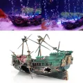 Large Aquarium Decoration Boat Aquarium Ship Air Split Shipwreck Fish Tank Decor. 