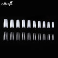 Monja 500 Pcs Nail Art Acrylic Polish Half Cover False Nail UV Gel Extension Builder White French Nail Tips Manicure Tools. 