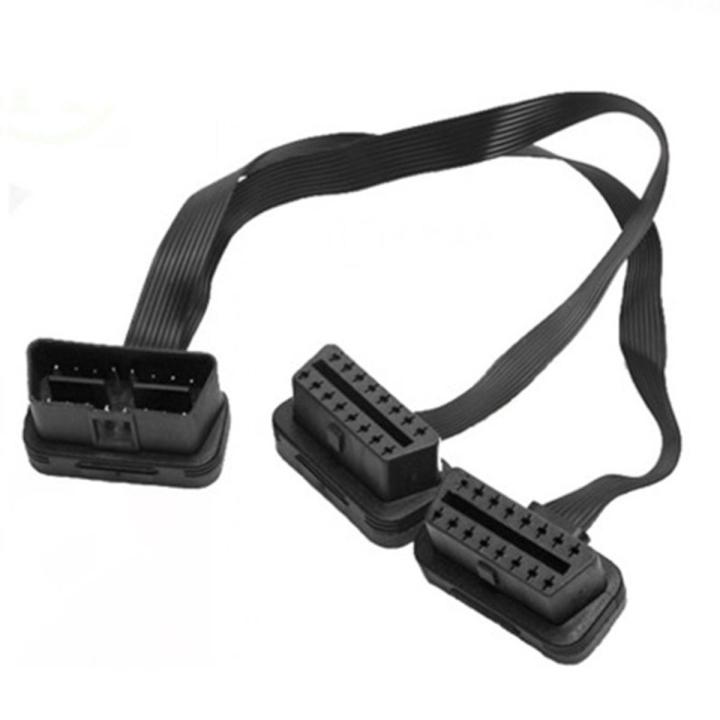 OBD2 One-divided-two 16-pin Extension Diagnostic Cable For OBD Interface Car