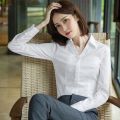 White Shirt Women's New Long Sleeve Spring, Summer, Autumn Business Clothing Workwear Korean Style Work Clothes Elegant Slim White Shirt. 
