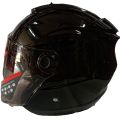 Yohe Halface Shiny Black Helmet: Stylish & Protective Motorcycle Helmet for Your Riding Adventures. 