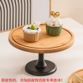 Goblet Cake Tray Rotating Display Stand Wooden Bread Sampling Plate Pastry Table with Lid Cake Cover Glass Cover. 