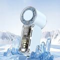 Super Mini Handheld Turbo Fan with Display & LED Light | Transparent 5 Speed Pocket Fan (Cyberpunk Design) Mini Fan + Light.
