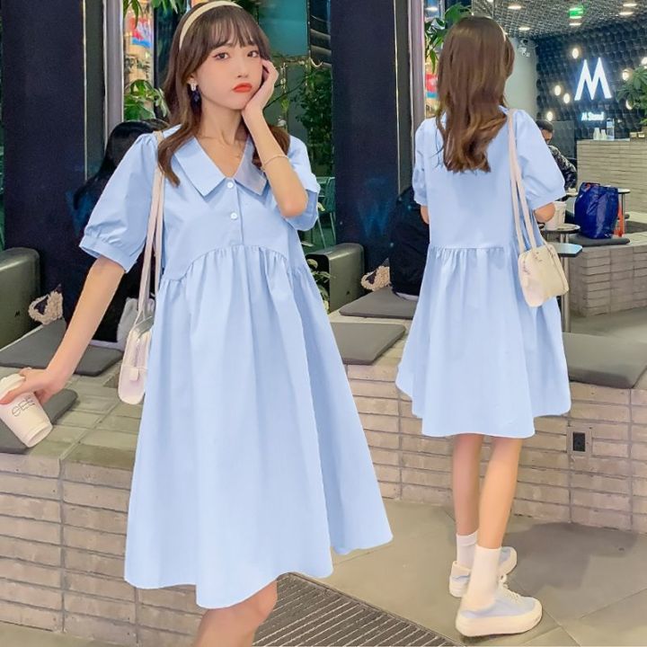 Maternity Clothes Summer Clothes2023New Fashion Mom Korean Style Loose Fashion Small Simple Slimming Large Size Dress Summer