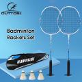 Outtobe Badminton Rackets Set 6PCS Portable Badminton Set Iron Alloy Badminton Racket with Storage Bag and 3 Shuttlecocks for Professional Athletes Training and Competition. 