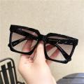 【linfang store】Square Women Vintage Oversized Sun Glasses Goggles Ladies Big Frames Sunglass UV400 White Green Eyewear.