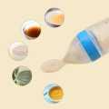 Silicone Baby Food Dispensing Spoon & Feeder, Travel Baby Training Bottle with Spoon Soft Head Baby Feeding Tools - kids.