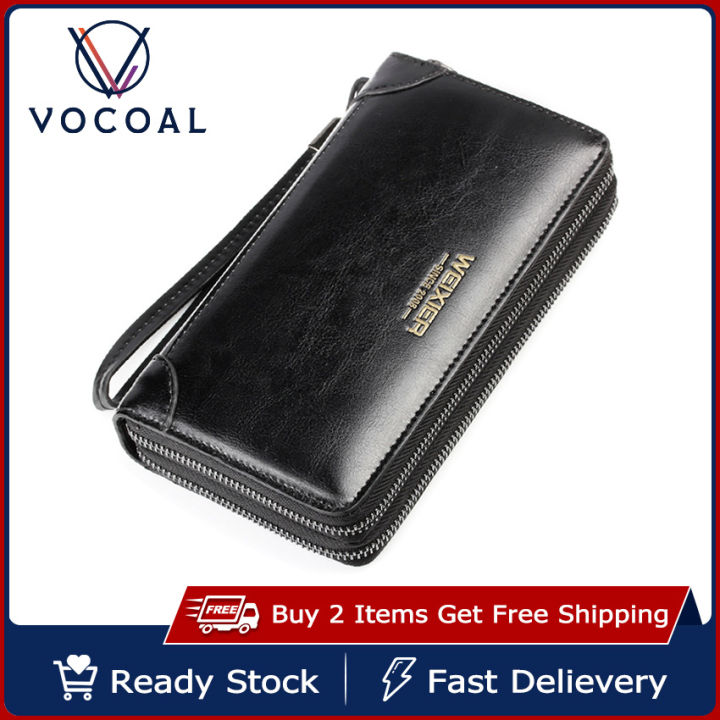 【beauty code store】(New) men long wallet fashion wallets purse PU leather handbag large capacity card holder long purse zipper money bag long wallet for men