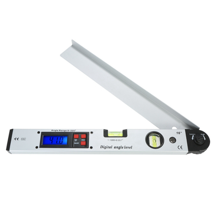 1 PCS 0-225° Digital Protractor Angle Finder Gauge Meter Electronic Goniometer Aluminum Alloy Horizontal Vertical Angle Level Test Ruler