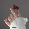 BUTTERFLY RING SPARKLY VERY PRETTY COLOUR CATCHING TIBETAN SILVER ADJUSTABLE.