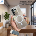 Infinix Note 50 4G BARLIA Magnetic Phone Case Imported Material High Quality Transparent Case For Infinix Note 50 Anti-Yellow Clear Back Cover.