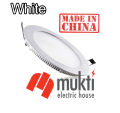 Imported China 6 Watt Round Flat Panel White Conceal Down led light Recessed False Ceiling 6W. 