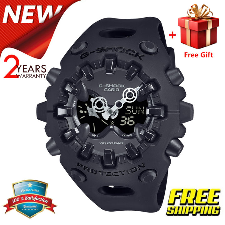 (Ready Stock) G Shock Men Watch Sport Watch Dual Time Display Water Resistant Shockproof and Waterproof World Time LED Light Man Boy Sports Lover Wrist Watches with 2 Years Warranty GA-V01-1A