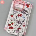 Trend Brand Cartoon Cute Hello Kitty Feather Yarn Case Compatible for IPhone 15 13 14 11 12 Pro Max 7Plus 15 14 7 8 Plus XR X XS Max SE 2020 Luxury 3D DIY Bow Knot Soft Case.