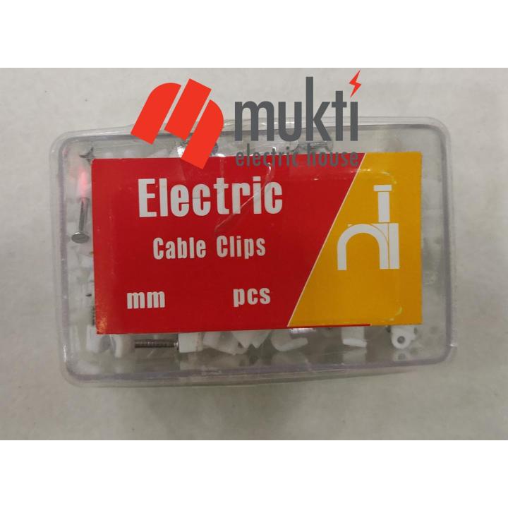 16 mm Electric Cable Clips 50 Pcs Pack White Heavy Duty Premium Caliber Plastic Round Wire Holder 16mm